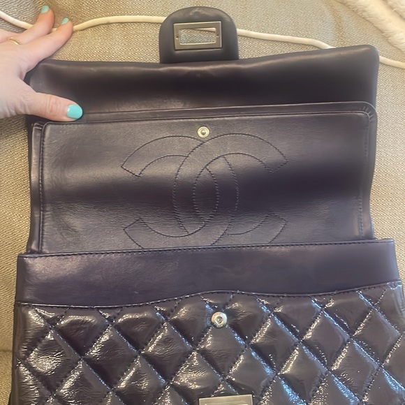 Chanel Eggplant Purple Patent Leather Reissue 227 Classic Double Flap - Picture 10 of 15
